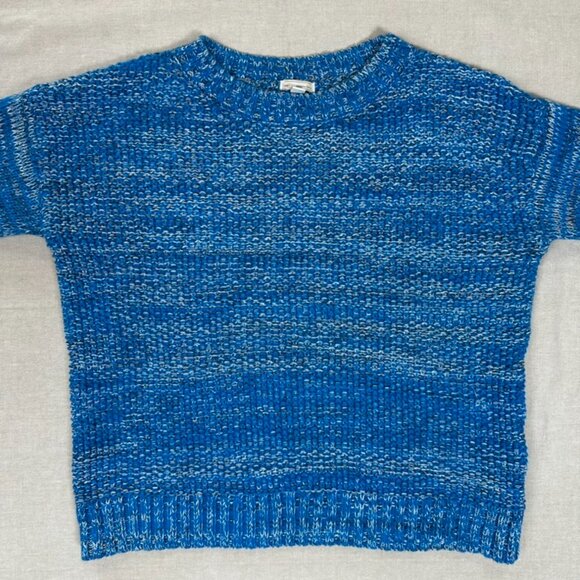 Gap Chunky Knit Pullover Sweater Womens S Preppy Fisherman Thick Marled Blue - Picture 3 of 13